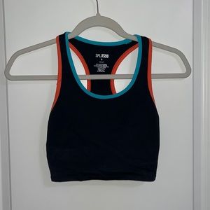 Splits59 Amber Airweight Bralette in Black/Mandarin- SELLING MATCHING SHORTS TOO